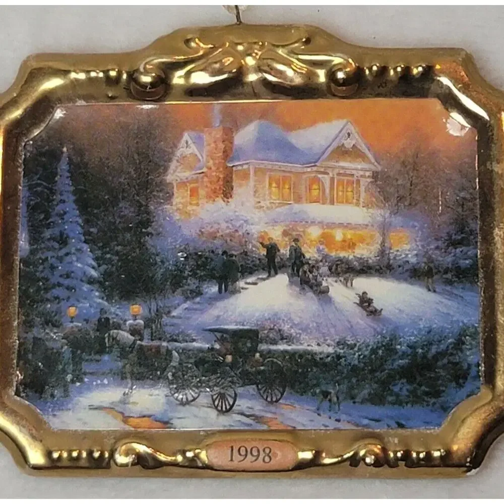 Thomas Kincaid Vintage Christmas Ornament Victorian Christmas II Ceramic 1998